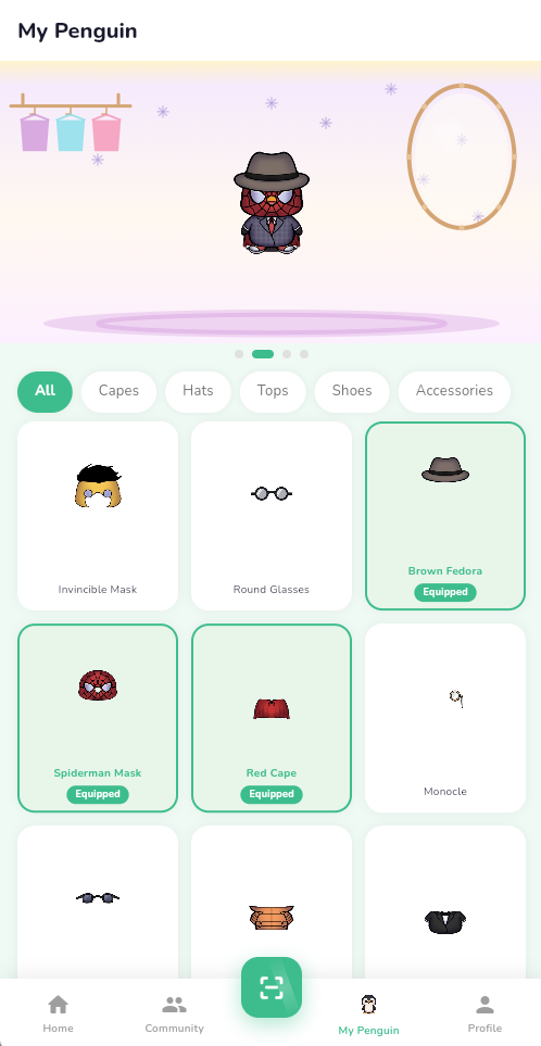 My Penguin screen